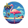 Flamingo on the beach