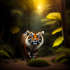 Tigre dans la jungle