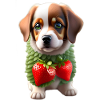 Dog with strawberries