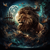 Lion in fantasy world