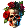 Skull with roses