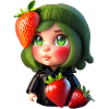 Doll with strawberries
