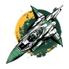 Avion flamme verte