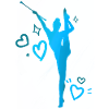Twirleuse coeurs bleu
