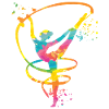 Gymnast with band Rhythmic gymnastics