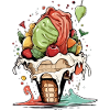 Fruchteiswaffel