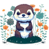 Fleurs de loutre bébé – Loutre