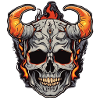 Horned skull fired
