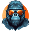 Cool gorilla - gorilla with sunglasses at the