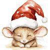 Maus im kuscheligen Weihnachtshut