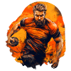 Focused handball player