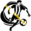 Footballer Black Yellow Foot