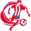 Footballer red blue