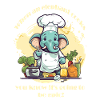Éléphant bouillant avec lettrage