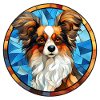 Papillon Hunderasse Aquarellglas