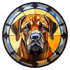 Mastiff Dog Race Aquarelle Verre