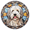 Altes englisches Schäferhund-Hunderasse-Aquarellglas