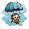 Hedgehog with parachute