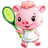 Tennis Playing Piglet Pig