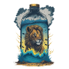Lion en bouteille