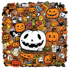 Multi pattern halloween pumpkin