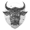 Stier Bulle grimmig böse