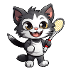 Cat playing tennis