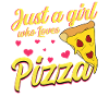 Mädchen lieben Pizza