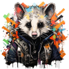 Wildlife Graffiti: Opossum Urban Vibe