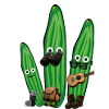 Hiking, hikers, cucumbers, trio, camping