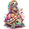 Sloth and Turtle on holiday
