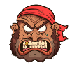 Angry Cartoon Pirate Face