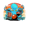 Octopus plays drums and drummer