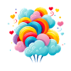 bunte Zuckerwatte Wolken