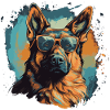 German Shepherd with sunglasses
