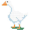 A pixelated duck