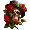 Skull with roses
