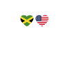 Jamaïque États-Unis Heartbeat Flag Jamaïcain