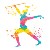 Gymnaste avec bâton Gymnastique rythmique
