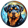 Rottweiler Hunderasse Aquarellglas