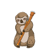 bassoon, bassoonist, instrument, sloth
