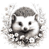 Cute vintage hedgehog