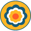Blomst, blå blomst, blomster, farverig, hippie, retro