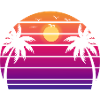Sunset Flamingo Holiday Palm Tree