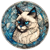 Birman Cat Breed Aquarelle Verre