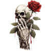 Skeleton Rose Hand Head