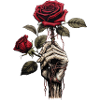 Squelette Rose Main