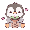 Cute Penguin Loves Bubble Tea