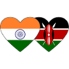 India Kenya Flag Heart