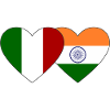 Italy India Flag Heart